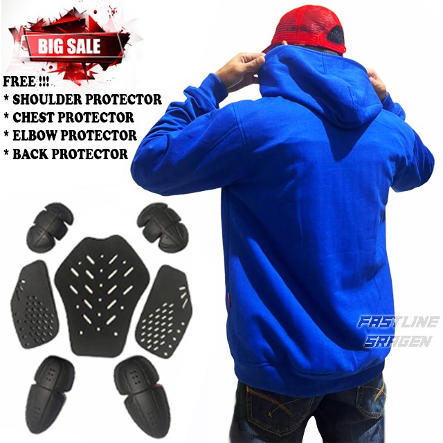 เสื้อกันหนาว Protector Hoodie Zipper Biker Motor / Skate / Sport / BMX / Sunmory Cotton วัสดุโพลีเอส