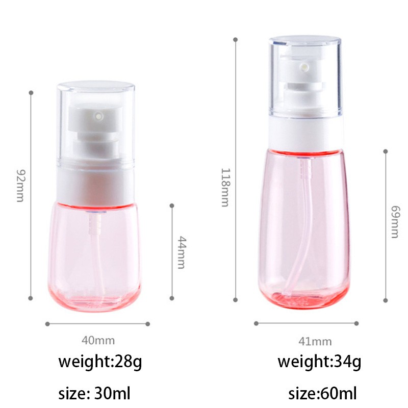 DIY ขวดสเปรย์แอลกอฮอล์โปร่งใสคุณภาพสูงพลาสติก SprayPump ขวด 30ml 60ml 80ml 100ML