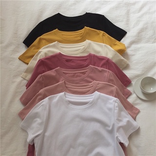 เสื้อยืด เสื้อยืดสีพื้น เนื้อผ้าcotton ใส่สบาย ไม่ร้อน ทรงสวย