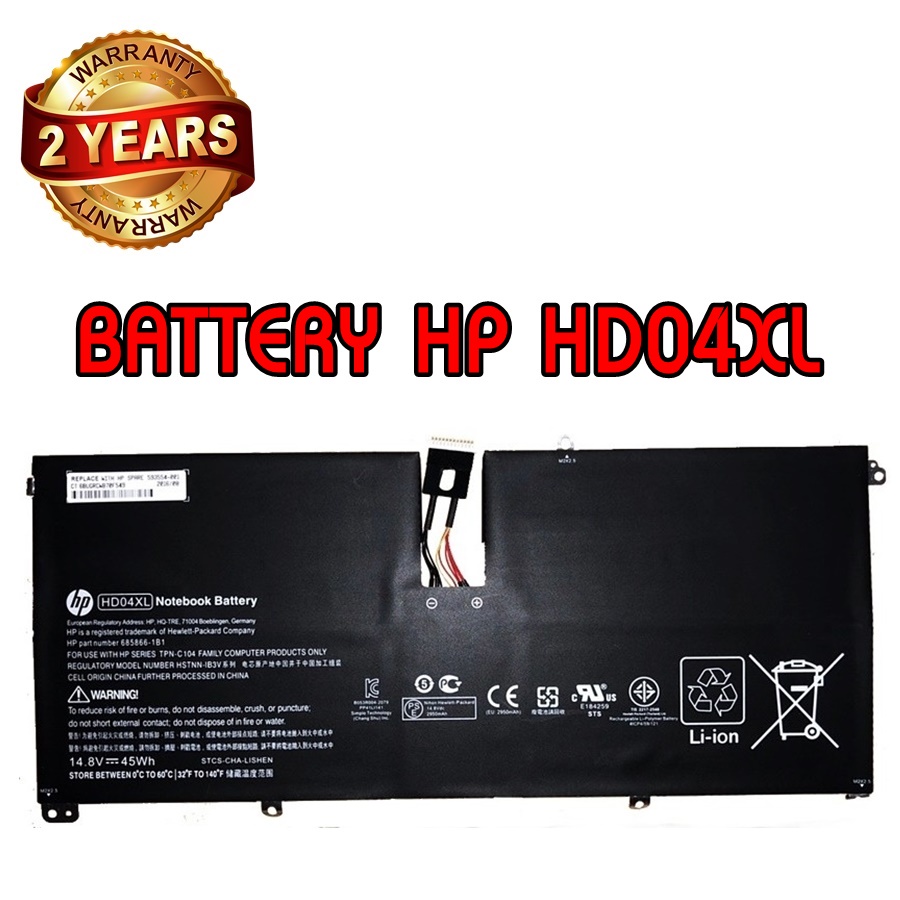 รับประกัน 2 ปี BATTERY NOTEBOOK HP HD04XL แบตเตอรี่ โน๊ตบุ๊ค เดล Envy Spectre XT 13-2000eg HSTNN-IB3V แท้