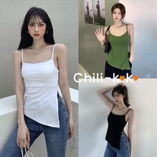 Chili_k❤️kเสื้อครอปสายเดี่ยว  สายเดี่ยวไหมพรมถัก อกเว้า แบบครึ่งตัว ผ้านิ่มใส่สบาย สายเดี่ยวเซ็กซี่  แฟชั่น ผู้หญิง11059