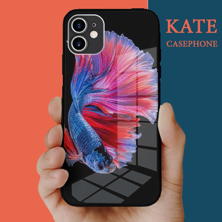 เคสรูปปลาน่ารักพร้อมกระจกที่สวยงามและมีเอกลักษณ์สําหรับ Iphone 7/8/8Plus/X/Xs/Xs Max/11/11 Promax/12