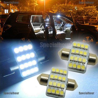 หลอดไฟรถยนต์ 2 ชิ้น 31 มม. 3528 ไฟ LED 16 ดวง SMD สีขาว