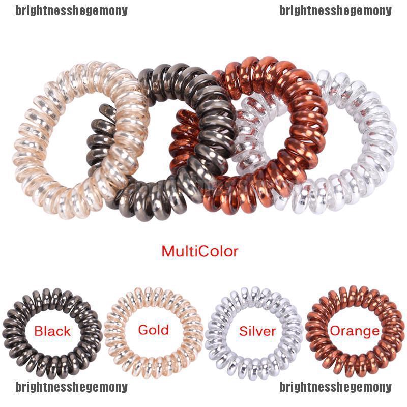 thro 1PC/5PCS Rubber Telephone Wire Hair Ties Spiral Slinky Hair Head