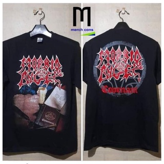 เสื้อยืดผ้าฝ้ายพิมพ์ลายแฟชั่น เสื้อยืด ลายวง Morbid ANGEL CONVULSE ROTRINGCRIST