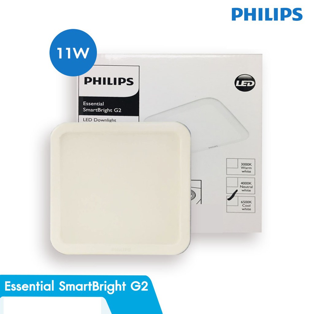PHILIPS LED PANEL สี่เหลี่ยม ฝังฝ้า รุ่น Essential SmartBright G2 LED DN027B 5 นิ้ว 11W Natural Whit