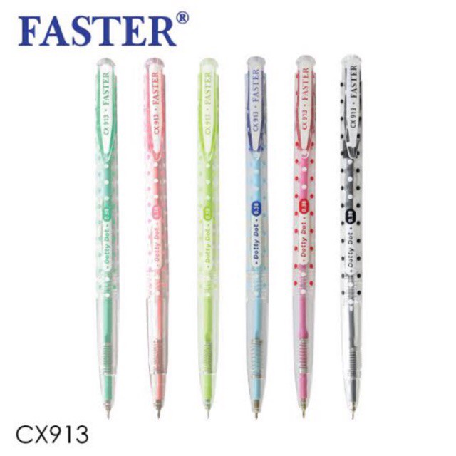 Faster Dotty Dot Ball Point CX913 ปากกาลูกลื่นด็อทตี้ ดอท 1 ด้าม (ทางร้านเลือกสีด้ามให้ค่ะ)