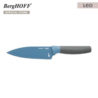 BergHOFF มีดขนาดเล็กพร้อมรูเด็ดใบสแตนเลสสตีลเคลือบ Non-Stick  รุ่น Leo ทนทาน 14 ซม. สีฟ้า  3950106