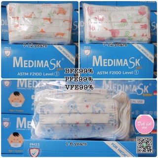 หน้ากากอนามัยเด็ก Medimask kids ASTM F2100 Level 1