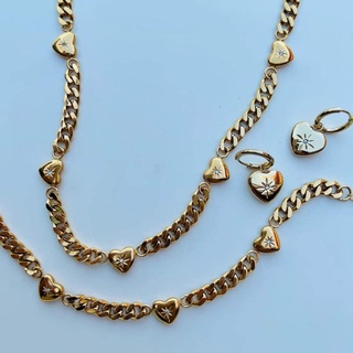 Ps Treasure heart set ( necklace / bracelet / earring )