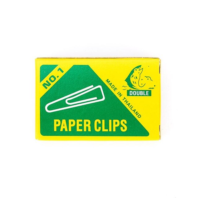 ลวดเสียบกระดาษ ตรา ปลา  Double  No.1 แบบหัวเหลี่ยม/มน   paper clips   1กล่อง/50 ตัว