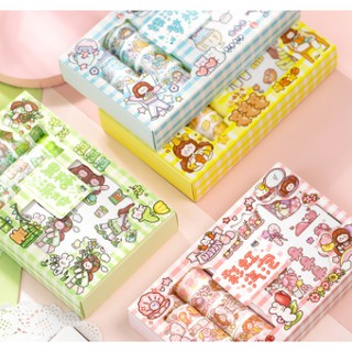 MT เทปตกแต่งลายน่ารัก เซทกล่อง 10 ม้วน สติกเกอร์ 10  Masking tape