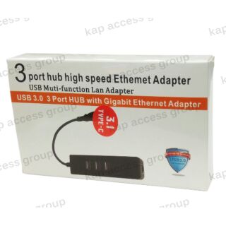 Type C USB 3.1 to USB 3.0 HUB 3Port + High Speed Ethernet Port