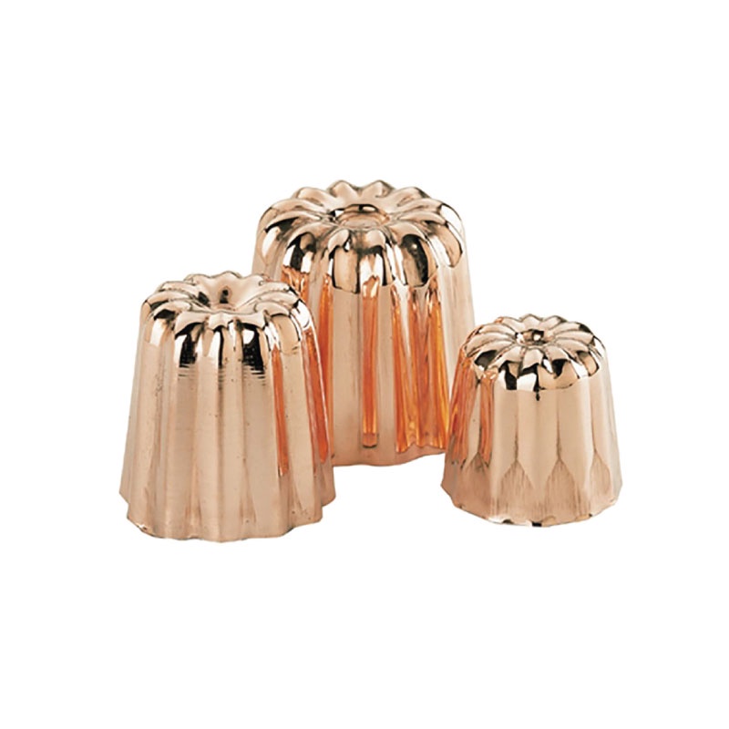 de Buyer 6820.35N Tinned Caneles Copper Bordelais Fluted Mould D.35 D.45 D.55 / 1 ชิ้น
