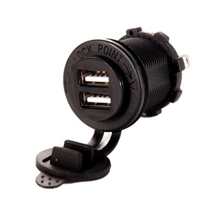 Redkee Everpert Dual USB Charger Socket Waterproof Power Outlet 2.1A 1A Panel Mount Motorcycle Charger for