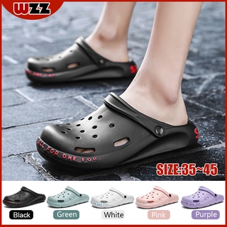 WZZ Unisex spot fashion outdoor beach shoes sandals half slippers hole shoes