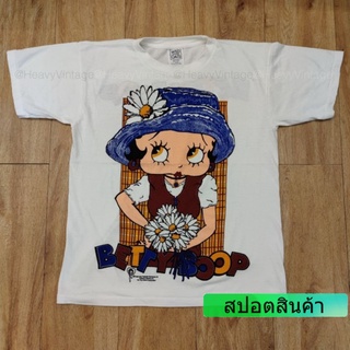 ROUND คอลูกเรือBETTY BOOP 🌼 VINTAGE STYLE เสื้อลายการ์ตูน เบตตี้ดอกไม้-4XL