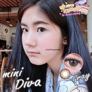 👛Mini/Bigeyes Diva Gray👛สายตาปกติ,-0.75,-2.25,-3.75,-4.00,-4.25(kitty kawaii)