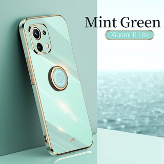 เคสซิลิโคน ทรงสี่เหลี่ยม พร้อมแหวนขาตั้ง หรูหรา สําหรับ VIVO V23 V23e V21e V15 S7 Pro 4G 5G