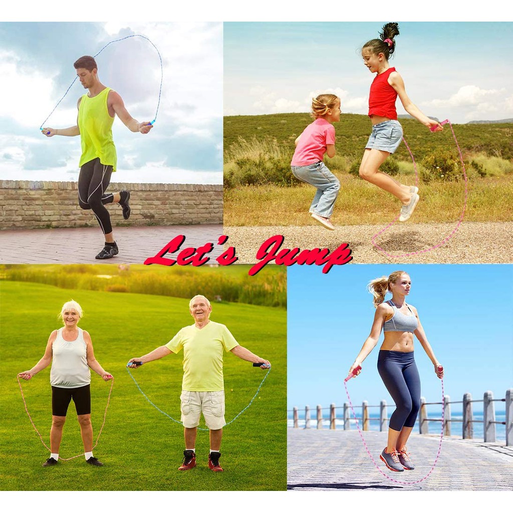 Jump Rope, Adjustable Tangle - Free Segmented Fitness Skipping Rope for ...