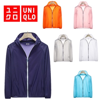 Uniqlo เสื้อแจ็กเก็ตกันแดด มีฮู้ด ป้องกันรังสียูวี น้ําหนักเบา กันน้ํา แบบพกพา ป้องกันรังสีอัลตราไวโอเลต สําหรับผู้หญิง คู่รัก