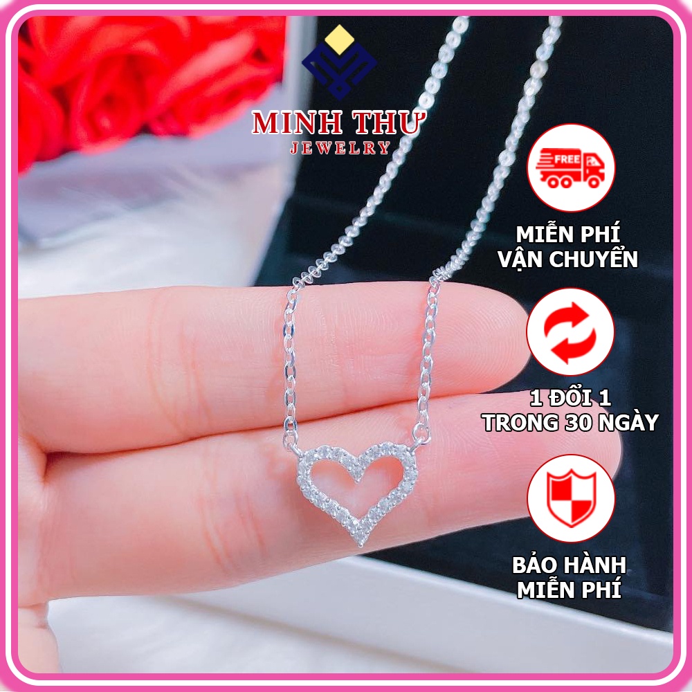 สร้อยคอหัวใจเงินผู้หญิงมีหิน MINH THU JEWELRY MTD8011