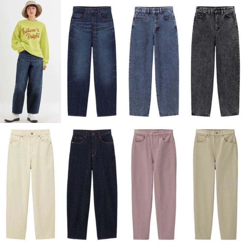 กางเกงยีนส์ GU Mom Baggy