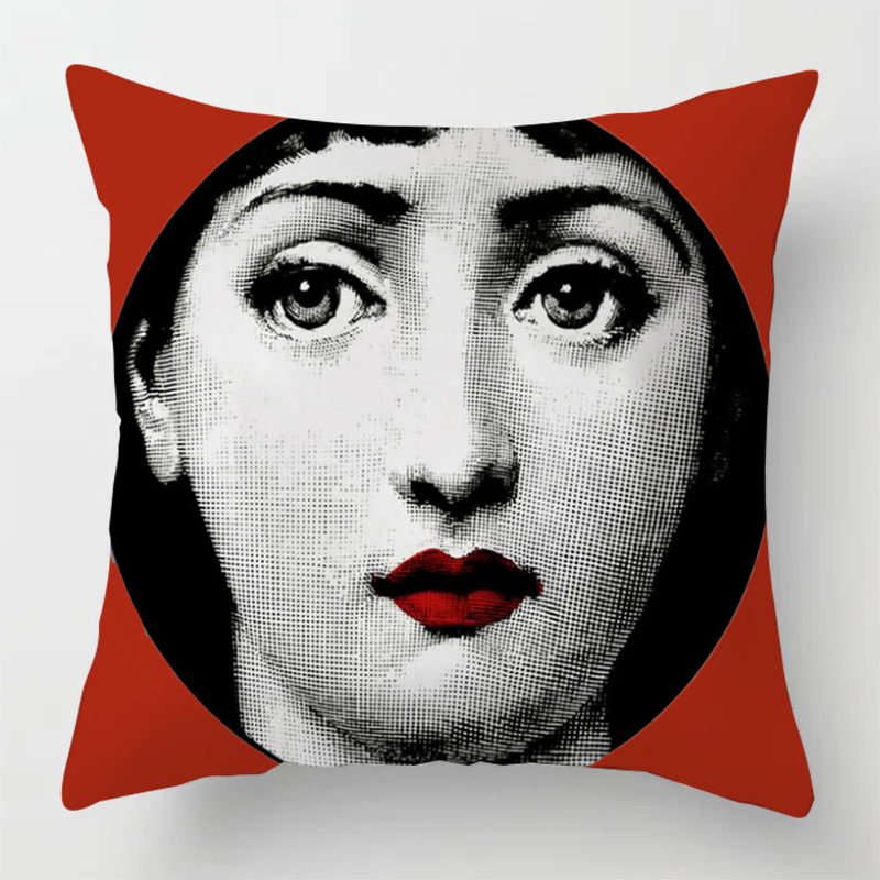 Retro Piero Fornasetti Face Pillow Case Bedroom Living Room Home Hall Decorative Cushion Pillow Cover