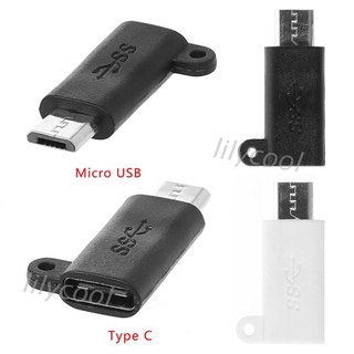 ( Lily ) อะแดปเตอร์แปลงสายชาร์จ Micro Usb 2 . 0 Type B Male To Usb 3 . 1 Type C Female Data