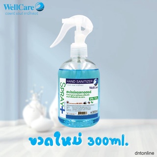 (พร้อมส่ง)แอลกอฮอล์สเปรย์ wellcare ไม่ผสมน้ำหอม ขนาด300ml เลือกแบบมีฟ็อกกี้หรือไม่มีได้