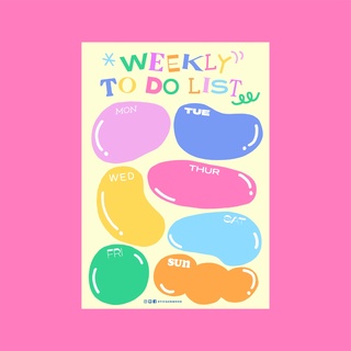 🎈📝สมุดฉีกขนาด A6 cm ลาย Bubble weekly todo list 🎈📝(50แผ่น) (รหัส : E1)