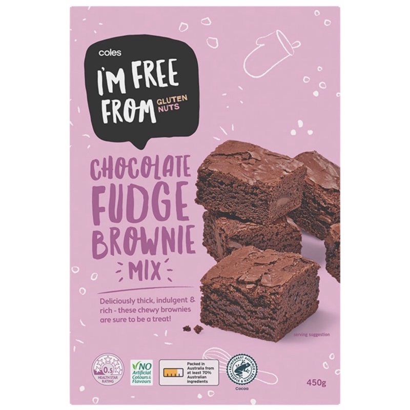 Coles chocolate fudge brownie mix gluten free แป้งทำบราวนี่ อร่อย