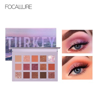 FOCALLURE Go Travel พาเลตต์อายแชโดว์ เครื่องสำอางสำหรับแต่งหน้า 15 สี