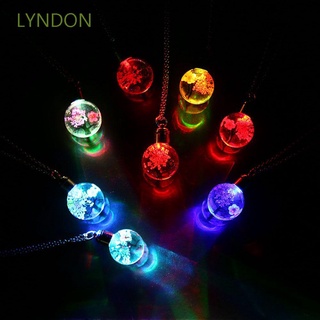 Lyndon สร้อยคอจี้ผีเสื้อดอกไม้แบบมีไฟ Led สําหรับผู้หญิง