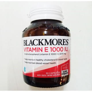 แบล็คมอร์ วิตามินอี 1000 ไอยู 670 มก. 30 แคปซูล Blackmores Vitamin E 1000 IU 670 mg. 30 Capsules