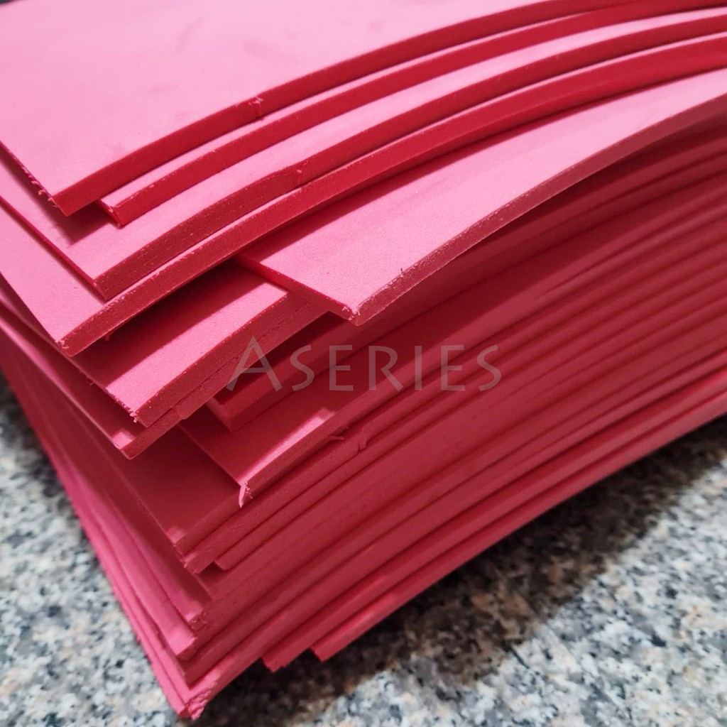 แผ่นโฟม สีแดง 7มิล 30x30ซม. ใส่กรอบพระ ใส่หลอดตะกรุด งานDIY