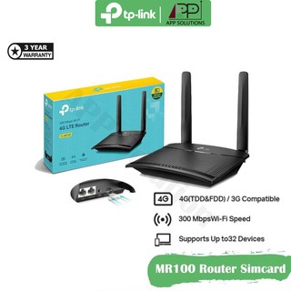 💥SALE💥TP-LINK Router 4G LTE 300Mbps รุ่นMR100(เร้าเตอร์ใส่ซิม)รับประกัน3ปี