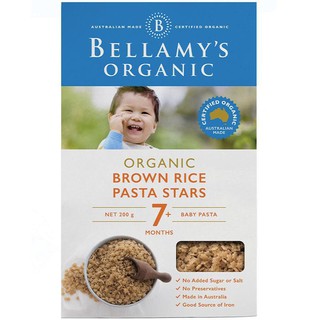 Bellamys Organic Brown Rice Pasta Stars 200g