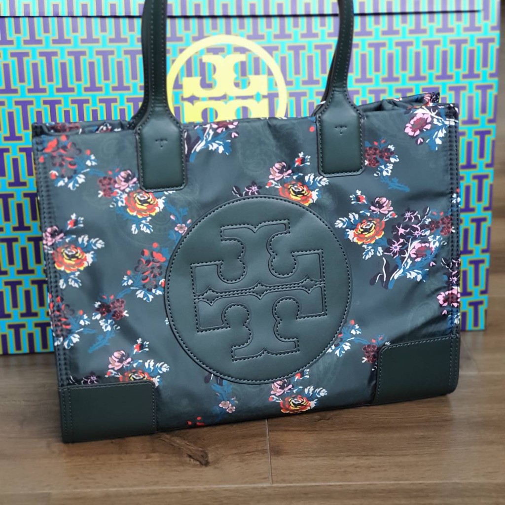 TORY BURCH ELLA PRINTED MINI TOTE 64614 Green French Paisley | Shopee  Thailand