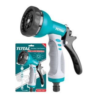 ปืนฉีดน้ำ ปรับได้ 9 ระดับ  TOTAL THWS010901 สีเขียว  สายยาง ที่ฉีดน้ำ Water gun adjustable 9 levels TOTAL THWS010901 gr