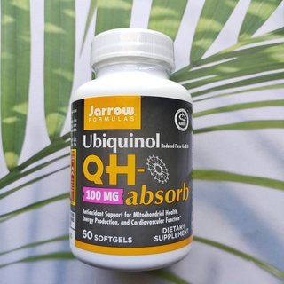 ยูบิควินอล Ubiquinol QH-Absorb 100mg 60 Softgels (Jarrow Formulas®) ช่วยโรคหัวใจ  ชลอความแก่ ผิวเต่งตึง