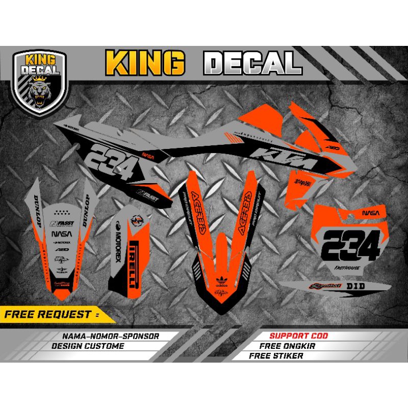 DECAL KTM 250 2017 DECAL STICKER KTM 250 2017 DECAL STICKER KTM 250 FULL BODY CUSTOME