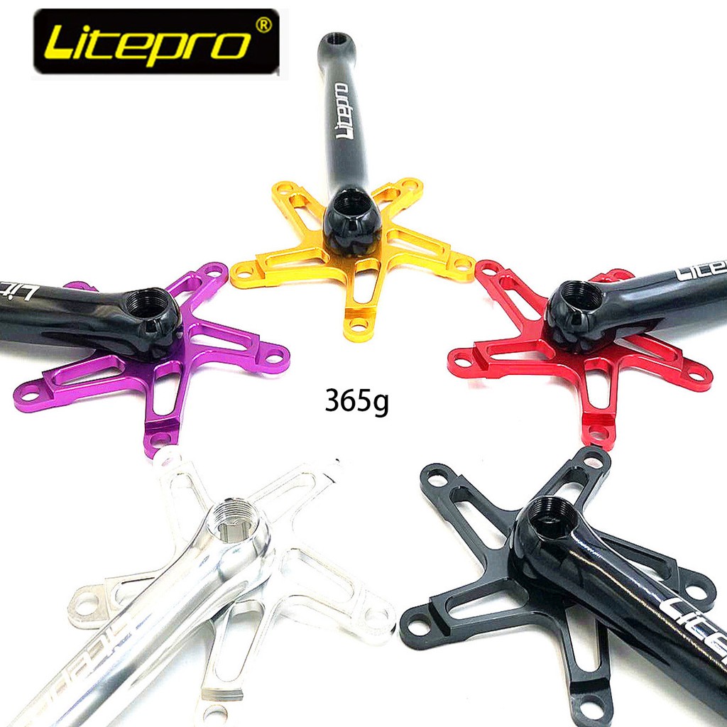 ชุดข้อเหวี่ยง Litepro รุ่นบาง ชุดข้อเหวี่ยงจักรยานถนน ระเบิดพับ เป่า 130 BCD ชิ้นส่วนจักรยานเข้ากันได้กับชิ้นส่วนจักรยานพับ DAHON FNHON 365g