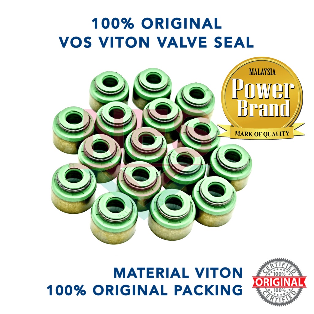 VOS Viton Viton Valve Seal (16 ชิ้น) Wira 1.6 4G92