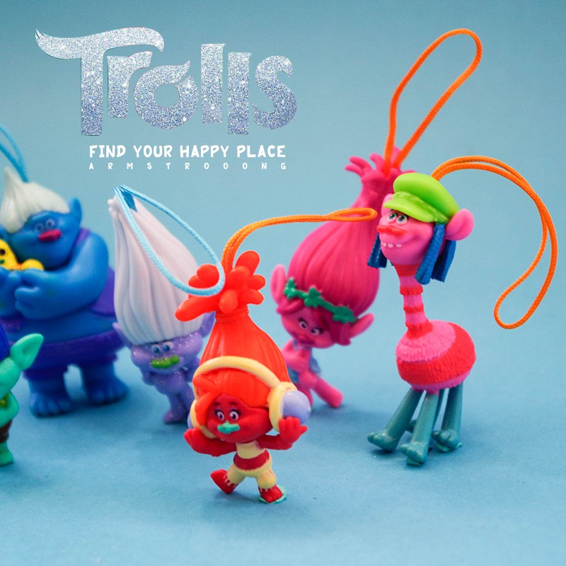 ตุ๊กตาฟิกเกอร์ Dreamworks Trolls Action Figures Branch Biggie DJ Suki Poppy Dolls Model Toys