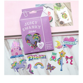 Juicy Swanky Holographic Sticker สติ๊กเกอร์ โฮโลแกรม วิบๆวับๆ ม๊อบแม๊บ สติ๊กเกอร์ม้อบแม้บ กุ๊บกิ๊บ [เราชอบsticker]