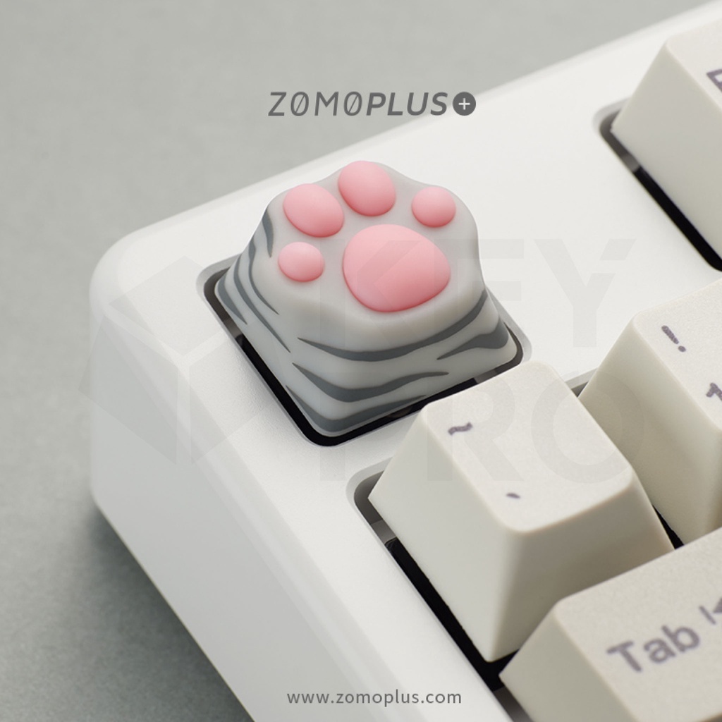 [ZM5] คีย์แคป ZOMOPLUS อุ้งเท้าแมว สีชมพู เทา ZOMO Artisan Keycap ปุ่มเรซิ่น ซิลิโคน Mechanical Keyboard