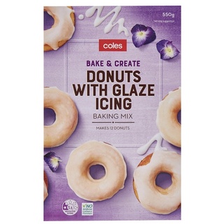 Coles donut with glaze icing แป้งโดนัทสำเร็จรูปพร้อมน้ำตาลเคลือบ จากออสเตรเลีย