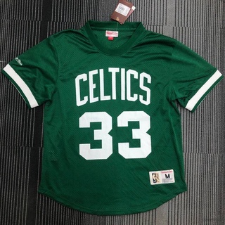 เสื้อกีฬาบาสเก็ตบอลแขนสั้น ลายทีม NP2 NBA Jersey Boston Celtics Bird No.33 พลัสไซซ์ สําหรับผู้ชาย และผู้หญิง PN2