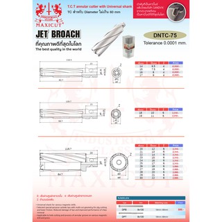 ดอกเจาะคาร์ไบด์ DTNC-75 MAXICUT ขนาด 14-30mm